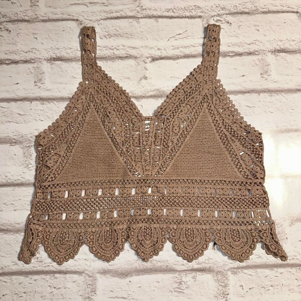 Unbranded Women's Tan and Brown Crop-top